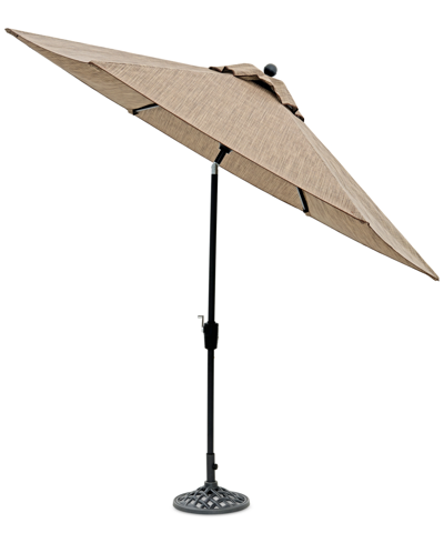 Agio Wythburn Mix And Match Sling 9' Auto Tilt Umbrella In Mocha Grey Sling,pewter