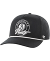 47 BRAND MEN'S '47 BRAND BLACK BROOKLYN NETS RING TONE HITCH SNAPBACK HAT