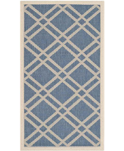 Safavieh Courtyard Cy6923 Blue And Beige 2' X 3'7" Sisal Weave Outdoor Area Rug In Blue,bei