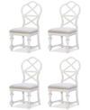 Macy's Mandeville 4pc X-back Chair Set In White