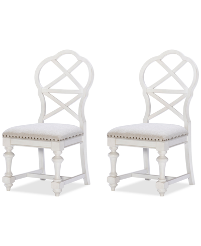 Macy's Mandeville 2pc X-back Chair Set In White
