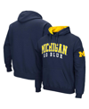 Colosseum Navy Michigan Wolverines Double Arch Pullover Hoodie In Navy