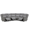 MACY'S ADDYSON 117" 6-PC. LEATHER SECTIONAL WITH 3 ZERO GRAVITY RECLINERS WITH POWER HEADRESTS & 1 CONSOLE,