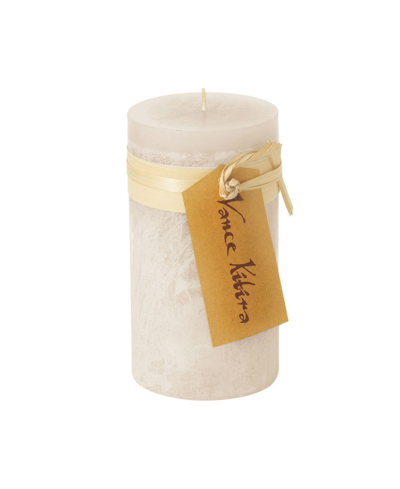 Vance Kitira 8" Timber Pillar Candle In Melon White