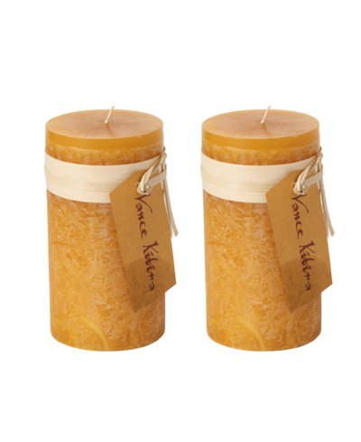 Vance Kitira 6" Timber Pillar Candles, Set Of 2 In Brown Sugar
