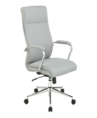 Osp Home Furnishings Office Star 48" Fabric, Chrome High Back Manager's Office Chair In Dillon Steel