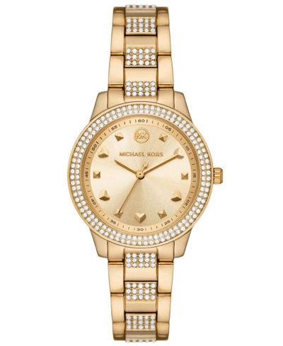 Michael Kors Women's Tibby Three-hand Gold-tone Stainless Steel Watch 34mm And Bracelet Gift Set