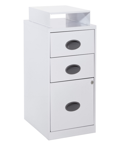 Osp Home Furnishings Office Star 27.75" 3 Drawer Locking Metal File Cabinet In White