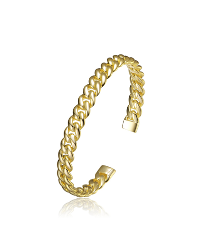 Rachel Glauber 14k Gold Colored Chain Cuff Bracelet