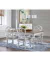 Macy's Mandeville 5 Pc. Dining Set (rectangular Table & 4 X-back Chairs) In White