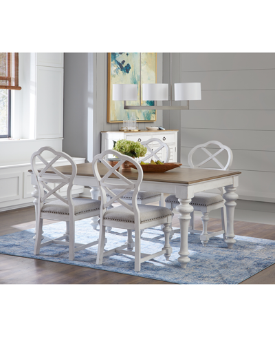 Macy's Mandeville 5pc Dining Set (rectangular Table + 4 X-back Chairs) In White