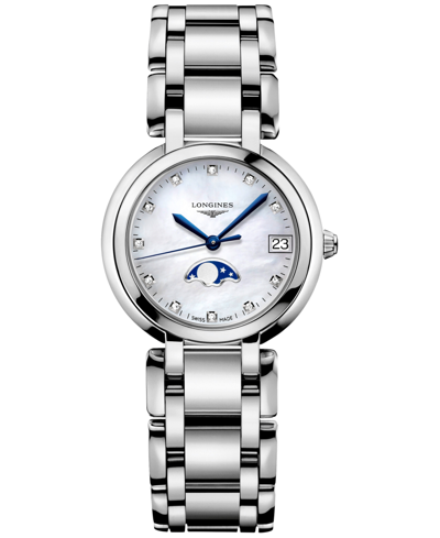 Longines Women's Swiss Automatic Diamond (1/20 Ct. T.w.) Stainless Steel Bracelet Watch 30mm In No Color