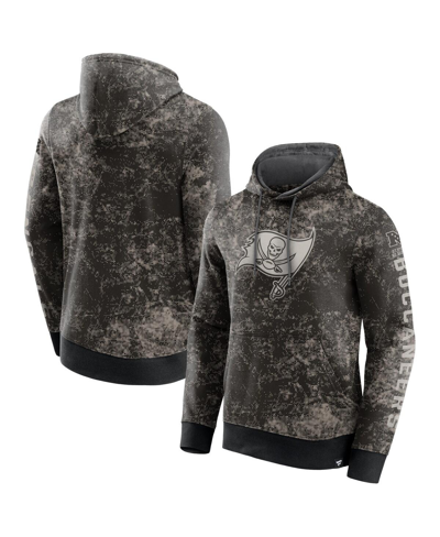 Fanatics Men's  Black, Gray Tampa Bay Buccaneers Blackout Tonal Pullover Hoodie In Black,gray