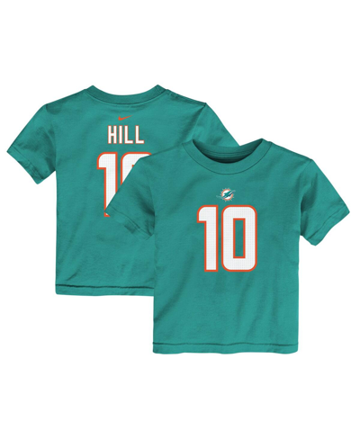 Nike Babies' Toddler Boys And Girls  Tyreek Hill Aqua Miami Dolphins Player Name And Number T-shirt