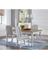 Macy's Mandeville 5 Pc. Dining Set (rectangular Table & 4 Upholstered Chairs) In White