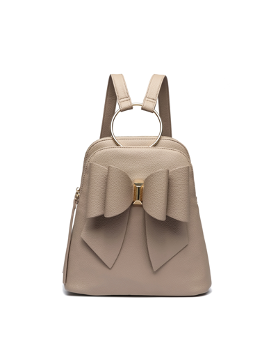 Like Dreams Bowtie Ring Backpack In Taupe