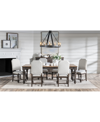 Macy's Mandeville 7 Pc. Dining Set (rectangular Table & 6 Upholstered Chairs) In Brown