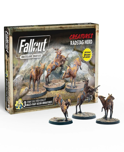 Modiphius Fallout Wasteland Warfare Creatures Radstag Herd 3 Figures In Multi
