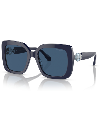 Swarovski Women's Sunglasses Sk6001 In Opal Blue,dark Blue Solid