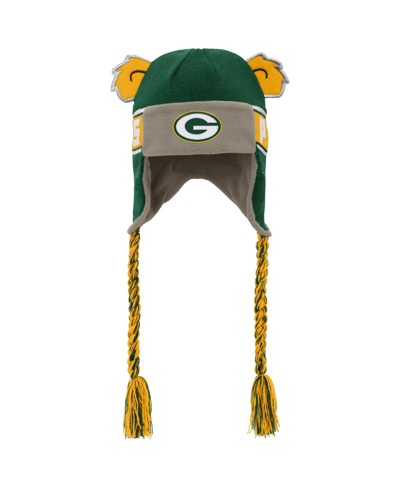 Outerstuff Kids' Little Boys And Girls Green Green Bay Packers Wordmark Ears Trooper Knit Hat