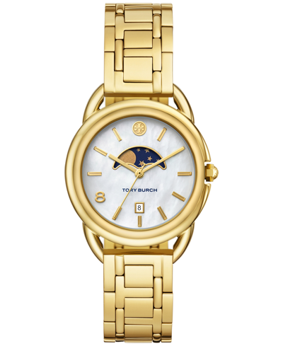 Tory Burch Miller Moon Watch - Gold-tone Stainless Steel In White/gold