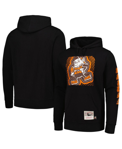Mitchell & Ness Men's  Black Cleveland Browns Gridiron Classics Big Face 7.0 Pullover Hoodie