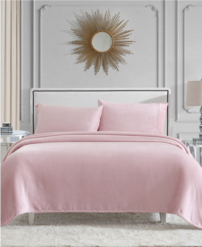 Juicy Couture Plush 4 Piece Sheet Set, Full In Pink