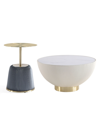MANHATTAN COMFORT ANDERSON 2-PIECE LEATHERETTE UPHOLSTERED COFFEE TABLE AND END TABLE SET
