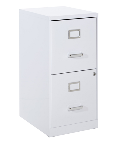 Osp Home Furnishings Office Star 23.5" 2 Drawer Locking Metal File Cabinet In White