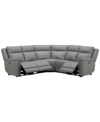 MACY'S ADDYSON 117" 5-PC. LEATHER SECTIONAL WITH 3 ZERO GRAVITY RECLINERS WITH POWER HEADRESTS, CREATED FOR