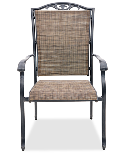 Agio Wythburn Mix And Match Filigree Sling Outdoor Dining Chair In Pewter Finish