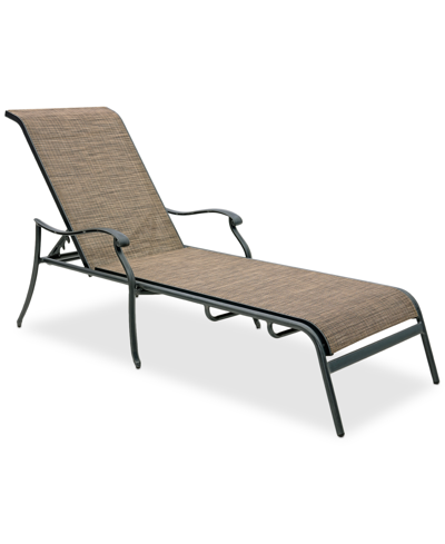 Agio Wythburn Mix And Match Sleek Sling Outdoor Chaise Lounge In Pewter Finish