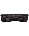 MACY'S ADDYSON 117" 6-PC. LEATHER SECTIONAL WITH 2 ZERO GRAVITY RECLINERS WITH POWER HEADRESTS AND 1 CONSOL