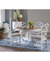 Macy's Mandeville 5 Pc. Dining Set (round Table & 4 X-back Chairs) In White