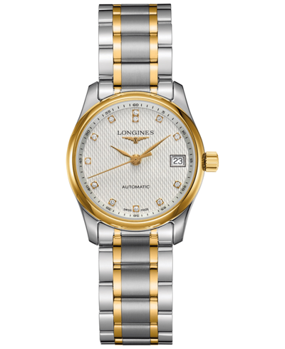 Longines Women's Swiss Automatic Master Diamond Accent 18k Gold & Stainless Steel Bracelet Watch 29mm In No Color