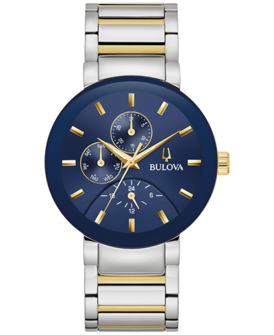 Bulova Men's Chronograph Modern Futuro Two-tone Stainless Steel Bracelet Watch 40mm In Blue/two-tone