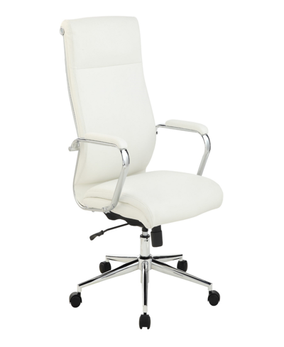 Osp Home Furnishings Office Star 48" Fabric, Chrome High Back Manager's Office Chair In White