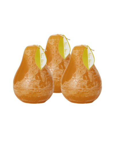 Vance Kitira 4.5" Pear Candles Kit, Set Of 3 In Brown Sugar