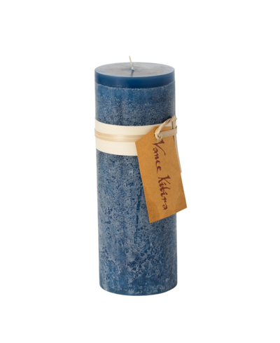 Vance Kitira 9" Timber Pillar Candle In English Blue