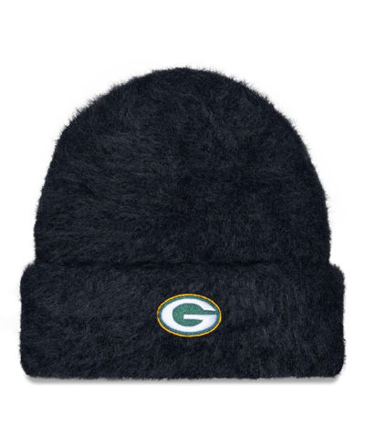 New Era Women's  Black Green Bay Packers Fuzzy Cuffed Knit Hat