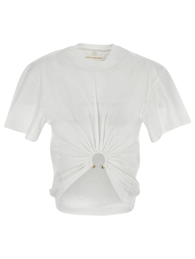 Rabanne Cotton Cropped T-shirt In White