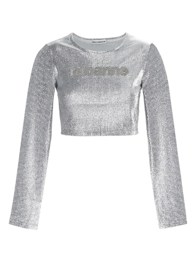 Rabanne Logo Top In Metallic