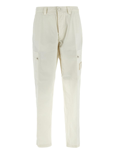 Stone Island Cotton Trousers In White