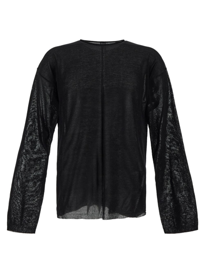 Rick Owens Semi-sheer Sweatshirt In Black