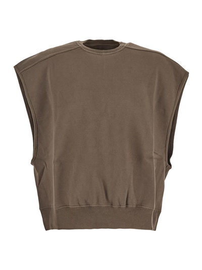 Rick Owens Drkshdw Cotton Sleeveless Sweatshirt In Grey