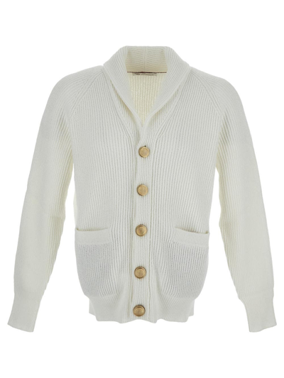 Brunello Cucinelli Cotton Cardigan In White