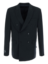 Family First Double-breasted Jacket In Black