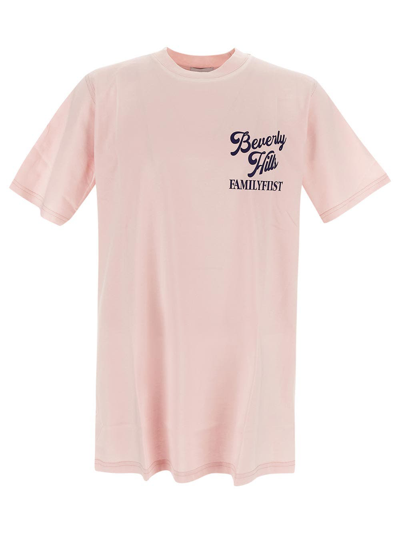Family First Cotton T-shirt In Pink