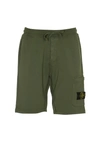 Stone Island Drawstring Logo Patch Shorts In Musk
