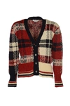 Thom Browne Fun Mix Tartan Jacquard Wool Cardigan